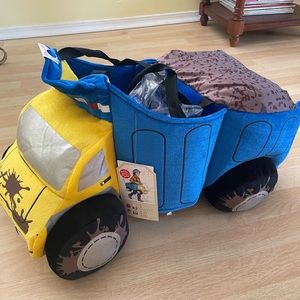 NWT Light Up 3D Dump Truck Costume Blue Kids Halloween Ages 3-7